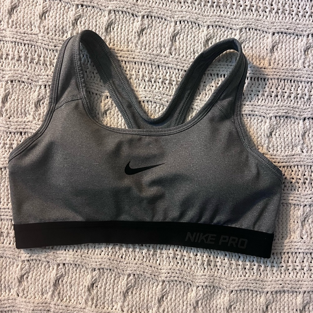 Nike Gray and Black Sports Bra